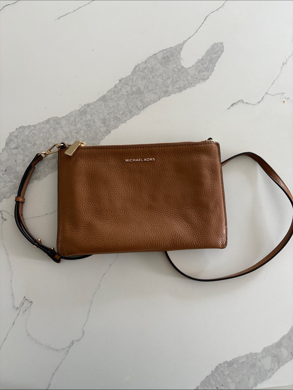 Michael Kors tan Pebbled Leather Crossbody